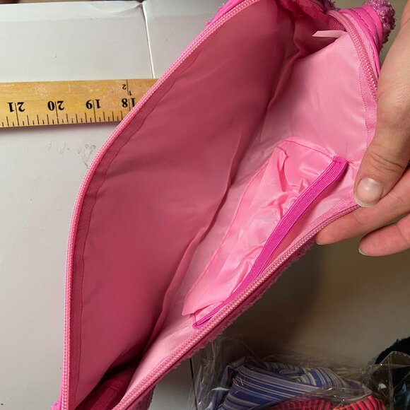 CHI x Barbie Dream Pink Iron Carrying Case Zip Bag Sherpa Fuzzy Soft Travel - Picture 3 of 5